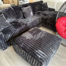 $50 Down- Finance - Black Sectional - Ask Price 