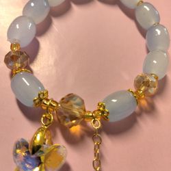  Butterfly Charm Bracelet Light Blue In Color