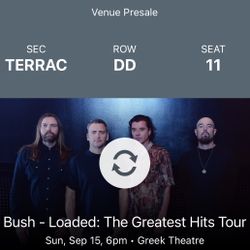 2x Bush Tickets Greek Theater 9/15
