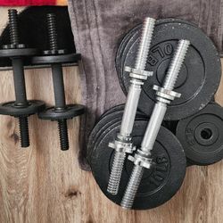 dumbbells with 2 short bars and 2 big bars 