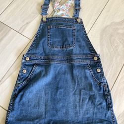 Mini Boden medium blue jeans denim overall skirt girl sz. 7-8 years 128cm