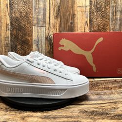 NEW Puma Smash Platform v3 Maze Sneaker Women’s Size US 10 White Pink