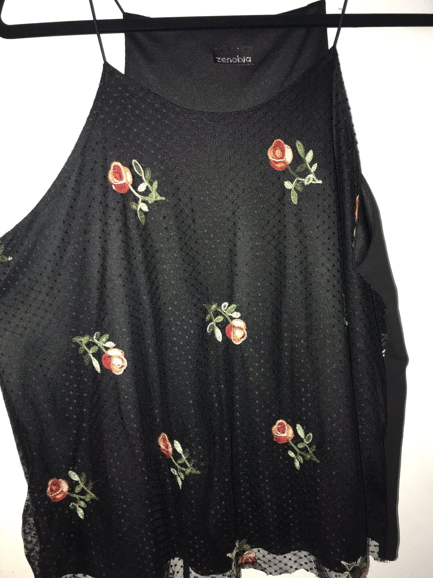 Black shirt with roses
