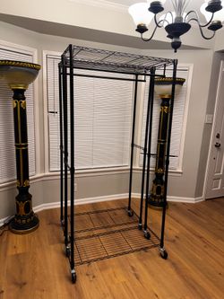 Garnment rack rolling clothing rack hanging closet organizer with wheels heavy duty already assembled  36”x14”x 72”. NEW