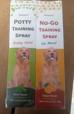 Petstoral Dog Potty Training Spray+ Dog No Go Area Spray Large 8 FL Ounce Each Bottles. 2 Pack.
