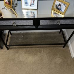 Mirrored Table w/ 2 Doors
