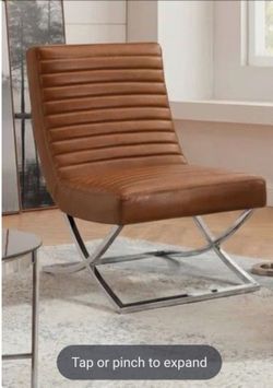 Art Leon Retro armless accent chair Genuine Leather