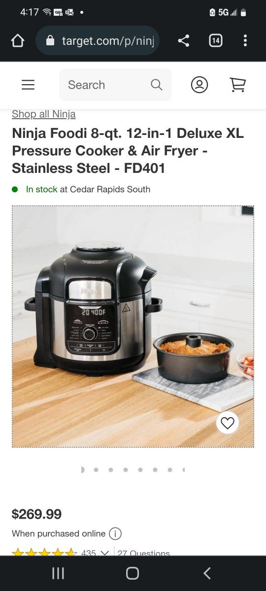 Ninja Fd401 Ninja Foodi Deluxe 12 In Brand New NinjaNinja Foodi