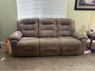 Warm Grey Recliner Couch