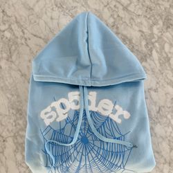 Medium blue with white lettering Spyder hoodie