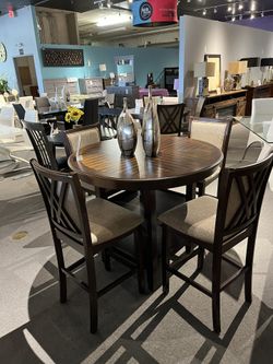 Brown 5PC Counter Height Dining Room Set 