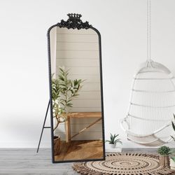 New Vintage Farmhouse Arched Ornate Full Length Standing Floor Mirror