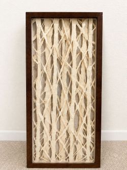 Modern Botanical Wall Art Shadow Box Decor - Wood Frame