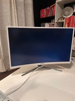 Curved computer screen 27 inch, white HDMI