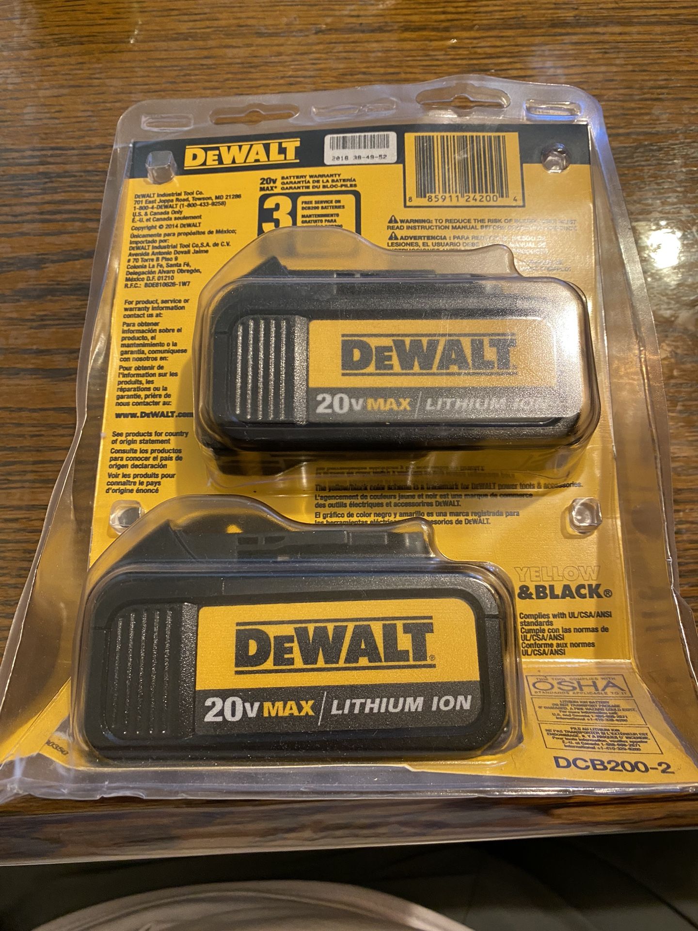 2 Brand New DeWalt Batteries