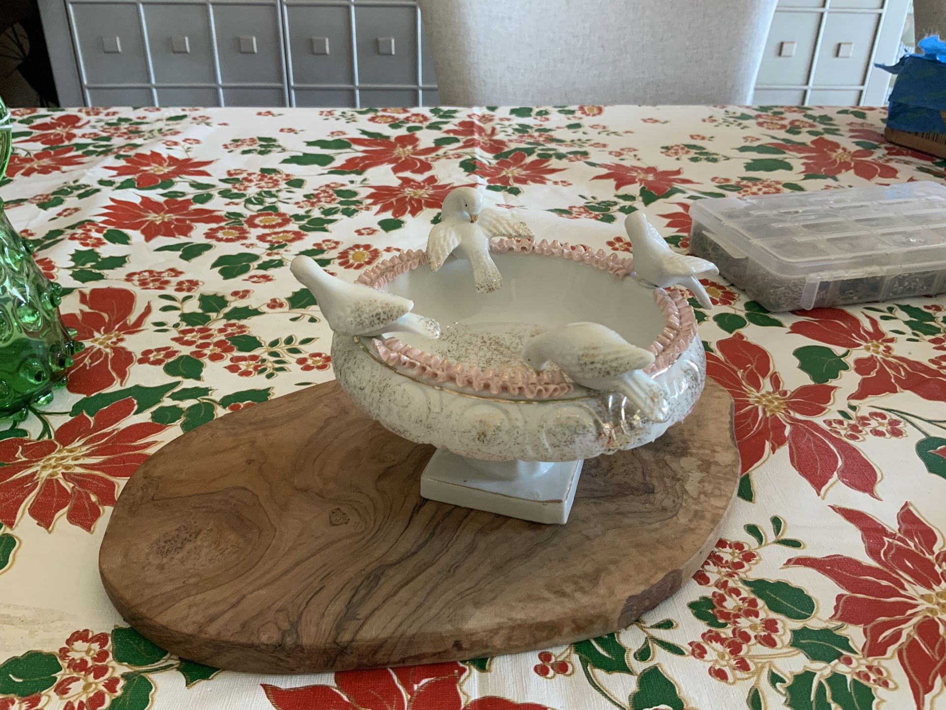 Birdbath  Vintage Trinket Bowl 