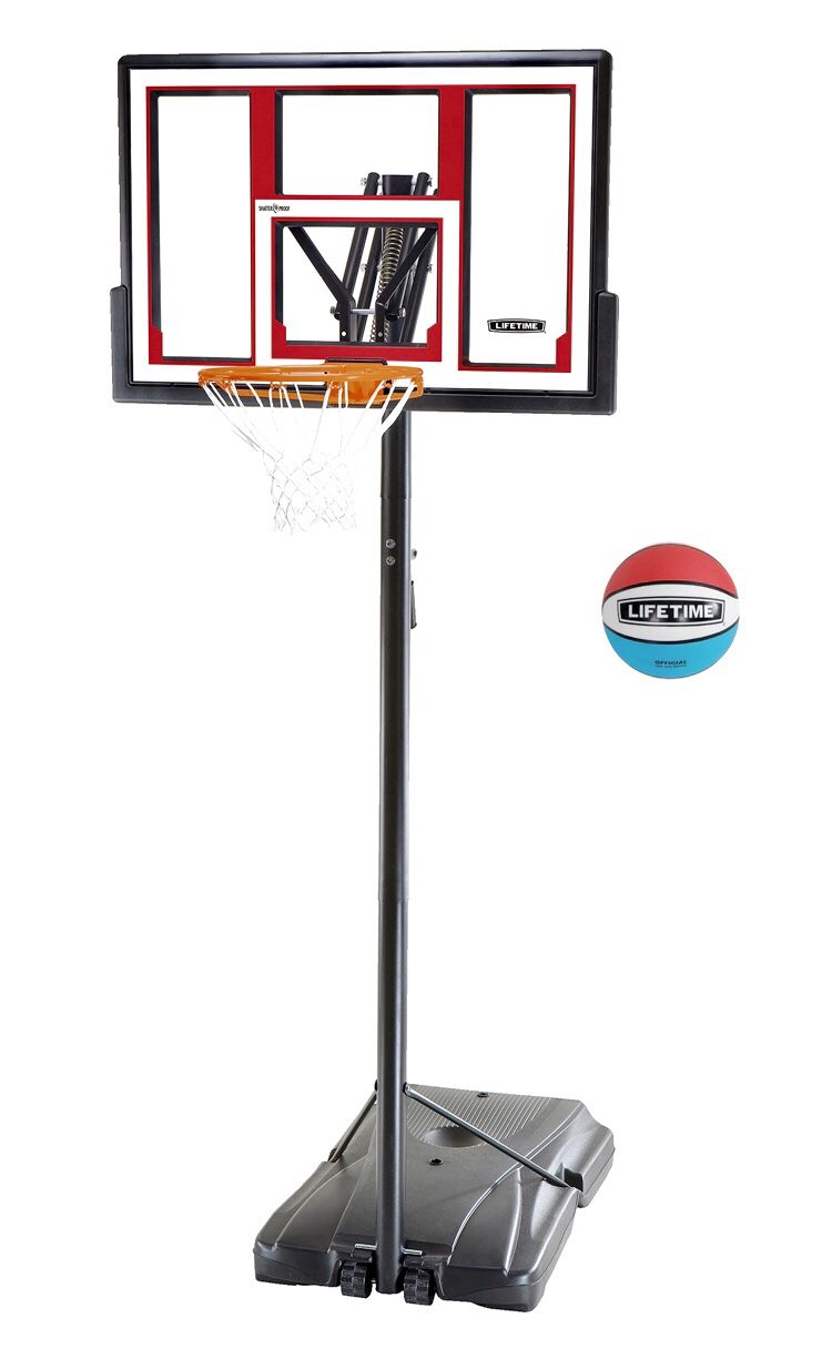 Lifetime Adjustable Portable Basketball Hoop (Rubber Basketball Included), 90491