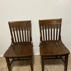 Two Sturdy Wooden Chairs For $10