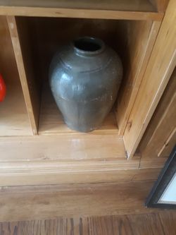 One Green And one Brown Clay Decorative Pots