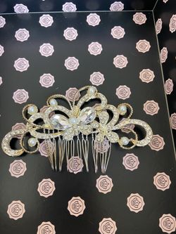 1 Crystal Rhinestones Fake Pearl Hair Comb Bride Wedding