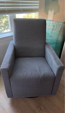 Gray Upholstered Swivel Accent Chair