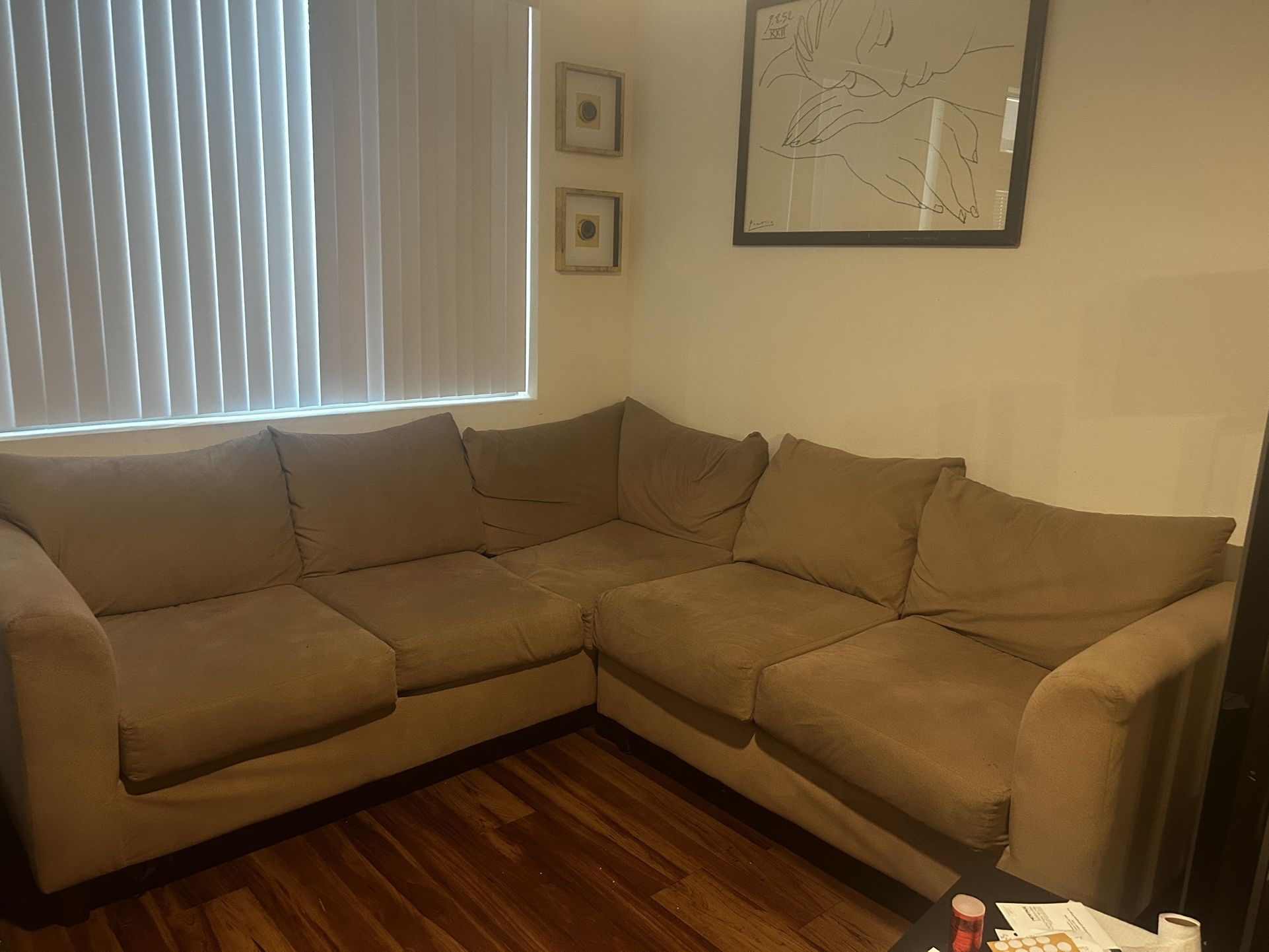Tan L Shaped Sectional Sofa For 150 OBO