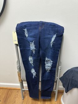 Prestige Denim Women's Distressed Skinny Jeans Blue 5-Pocket Cotton Blend