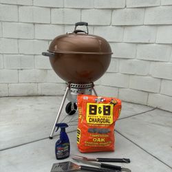 Weber 22” Premium Charcoal Grill (Copper) + Tools + Charcoal – Ready for Easter 🔥