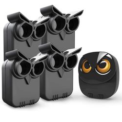HTZSAFE Owl Home Security Wireless Driveway Alarm 1 Receiver + 4 Sensors 