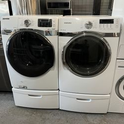 ✨ Electric Washer & Dryer Set with Pedestals ✨