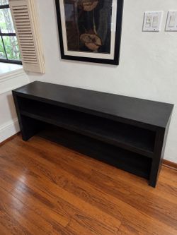 Black Low-Profile wooden Shelf