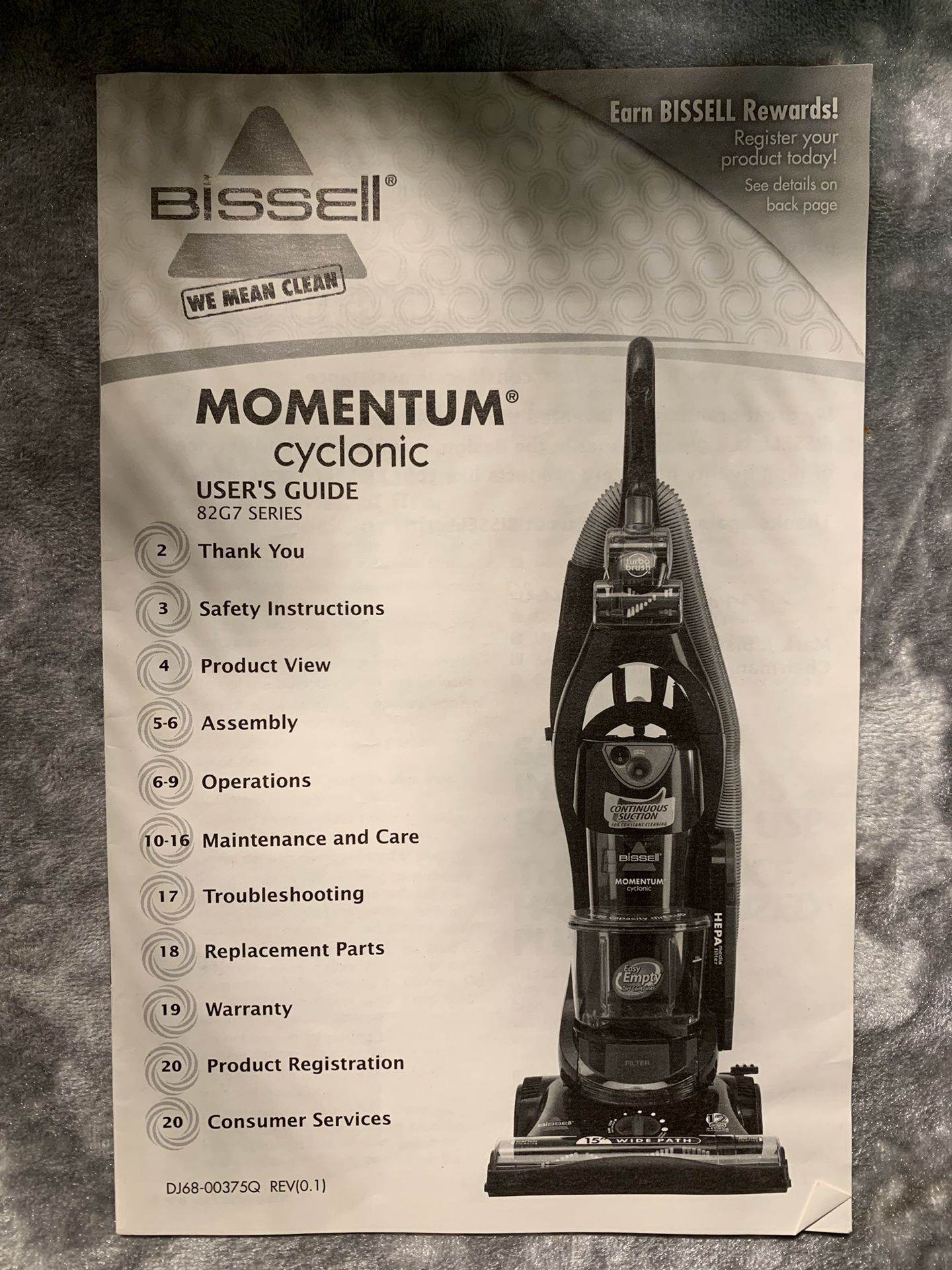 Bissell Momentum Cyclonic 82G7 Series Upright Vacuum Cleaner for Sale