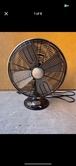 Vintage Hunter Century 12" All Steel 3 Speed Oscillating Table Fan Black 90022