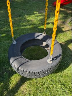 Heavy duty hardware tire swing.