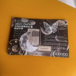 Deco paper scrapbook embellishments butterfly  moon star space NWT