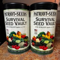 NEW 2 Pcs SURVIVAL SEED VAULT (100% HEIRLOOM, 20 VARIETIES) BY PATRIOT SEEDS