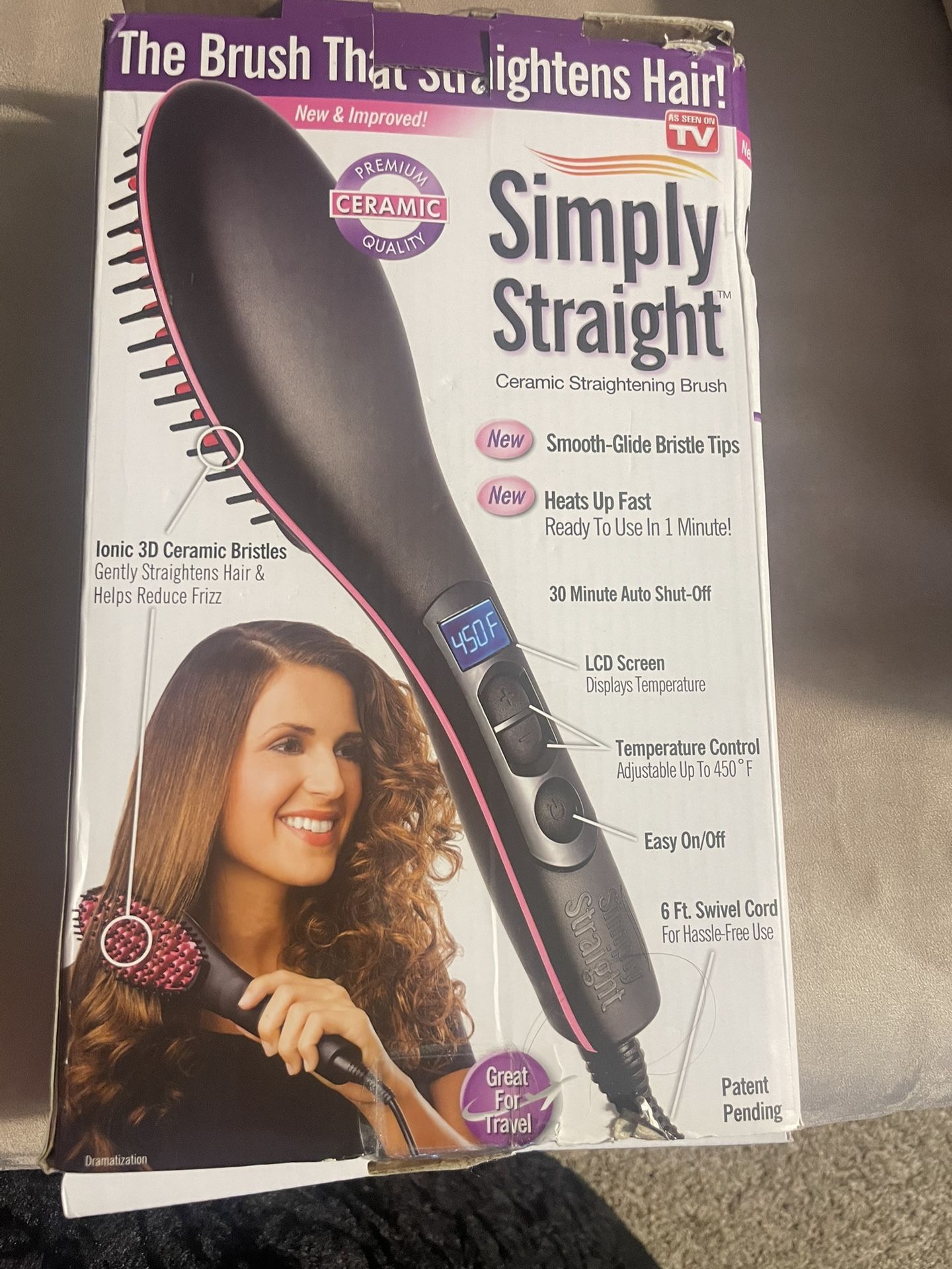 Simply Straight Ceramic Hair Straightening Brush - NEW!