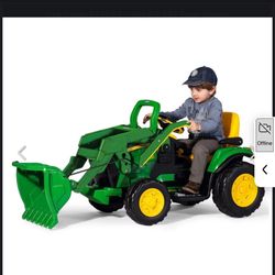 Peg Perego John Deere Ground Loader Childrens Ride On Digger-Green