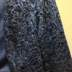 R&M Richards Navy Blue Laced Bolero/Top