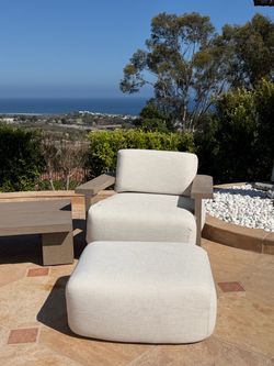 RH Outdoor Lounge Chair with Ottoman