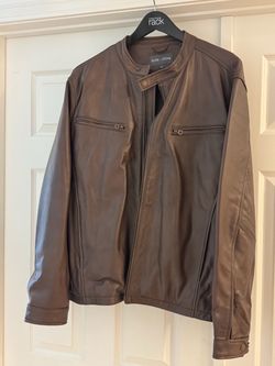 Slate & Stone Dark Brown 100% Leather Moto Jacket