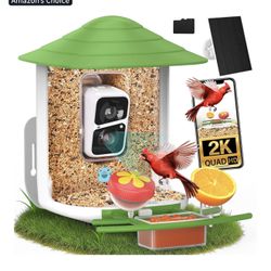 birdsnap® TUC Bird Feeder with Camera 2K HD, Solar Panel 32GB Card 4-in-1 Perch, 160°View Auto Detect & Notify AI Identify Video Bird Camera Wireless 