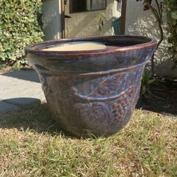 Large Glazed Ceramic Planter Pot