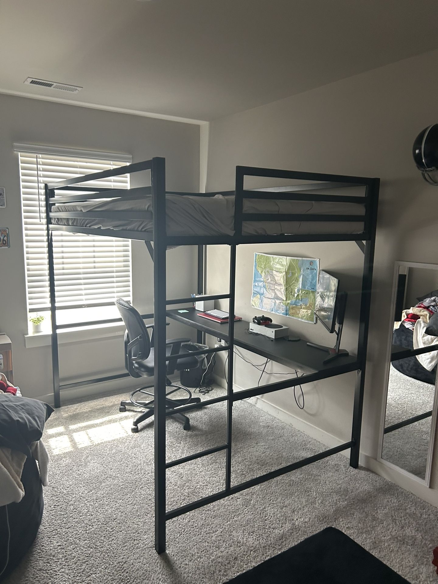 Full Size Bunk With Attached Desk