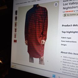 Genuine Irish Flannel Nightshirt, Med., NEW