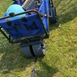 Pulling Blue Color Wagon For Carrying Things Or Kids And Garden Things In It Not Included 