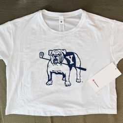 New Yale Bulldogs Women White T Shirt Size 2 Made By Lululemon 