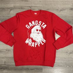 Holiday Time Santa Clause Gangsta Wrapper Christmas Sweatshirt Men’s Size Large