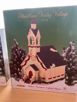 Vintage porcelain Christmas village set