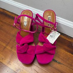 Primark Fuchsia Knot Ankle Strap Heels